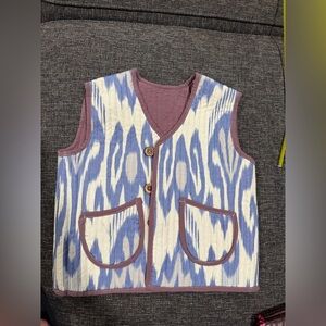 Blue and White guilted kids Vest
